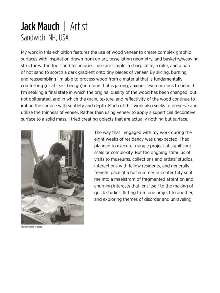 Artist Statement and bio- Jack Mauch